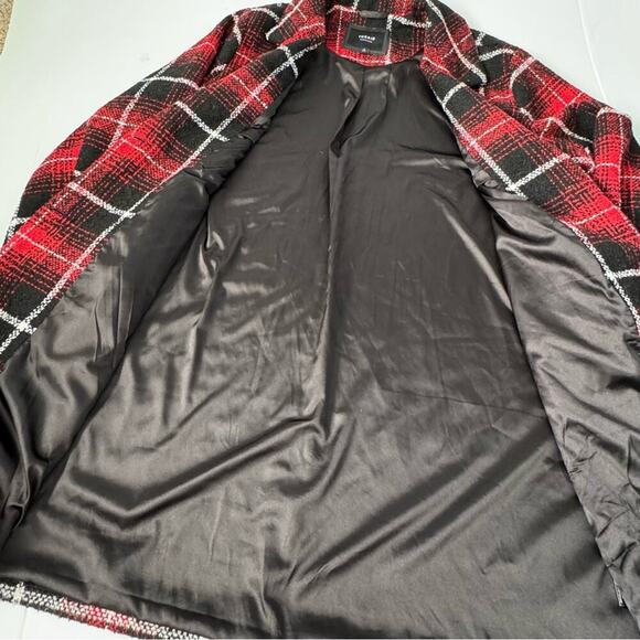 Torrid Red & Black Plaid Woolen Wedge Coat size 3 women’s pea coat - Picture 7 of 12